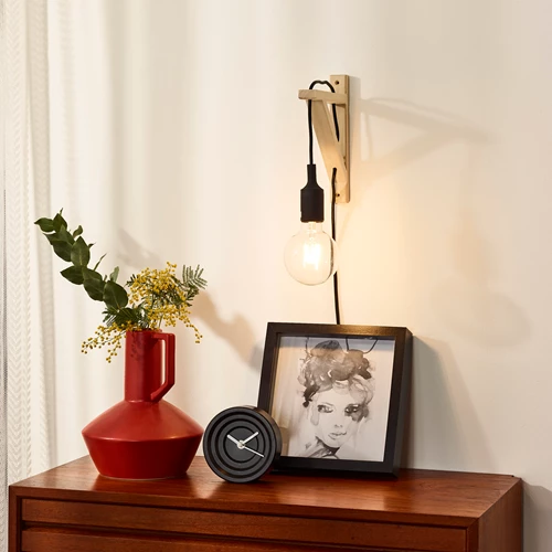 Lucide FIX - Lámpara de pared - 1xE27 - Negro - ambiente 1